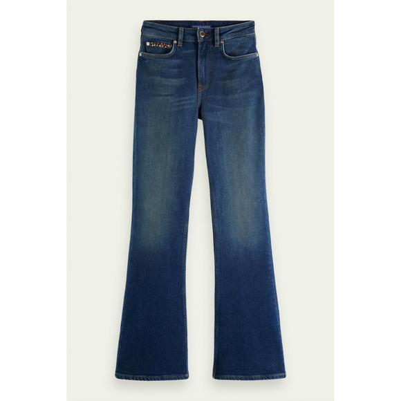 NEW SCOTCH & SODA charm flared organic cotton jeans in blue - Picture 7 of 8